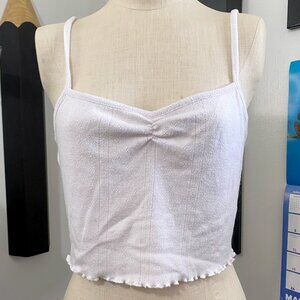 Forever 21 Dainty White Pointelle Tank Top